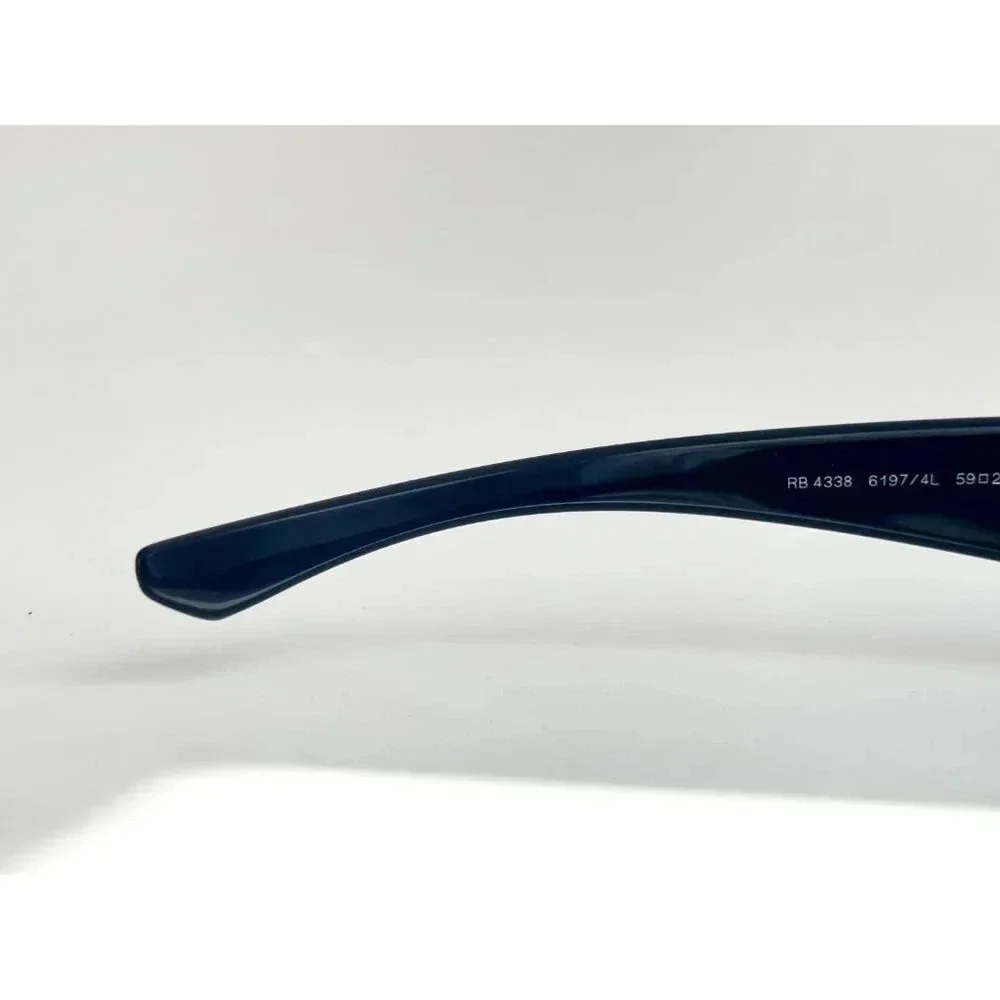 Ray Ban Italian Square Blue Frame Light Grey | Blue Gradient RB 4338 Sunglasses - Picture 5 of 10
